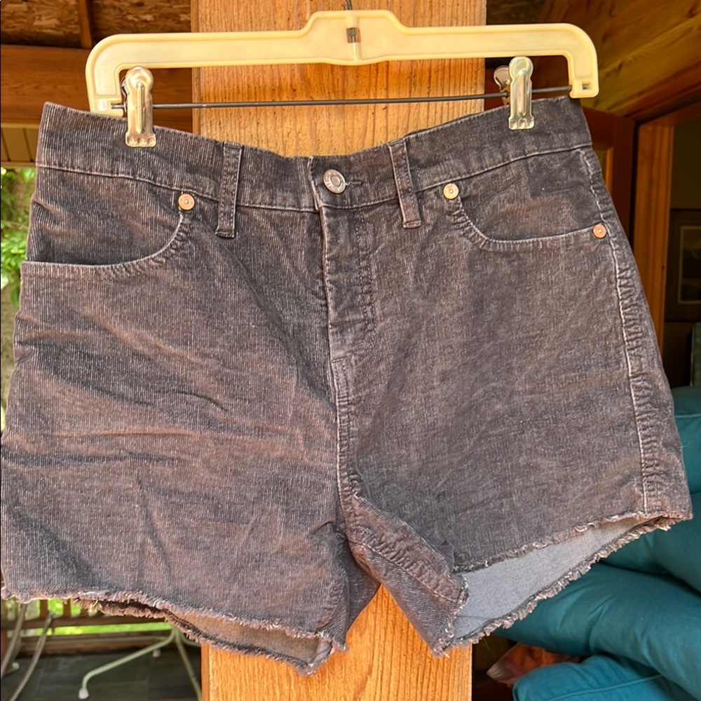 GAP Black/slate grey /charcoal Jean Shorts Distressed Cut-Off Style